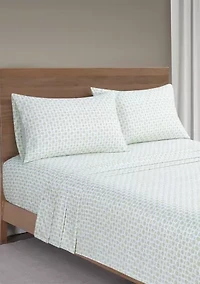 Green Brushed Circle 4 Piece Sheet Set