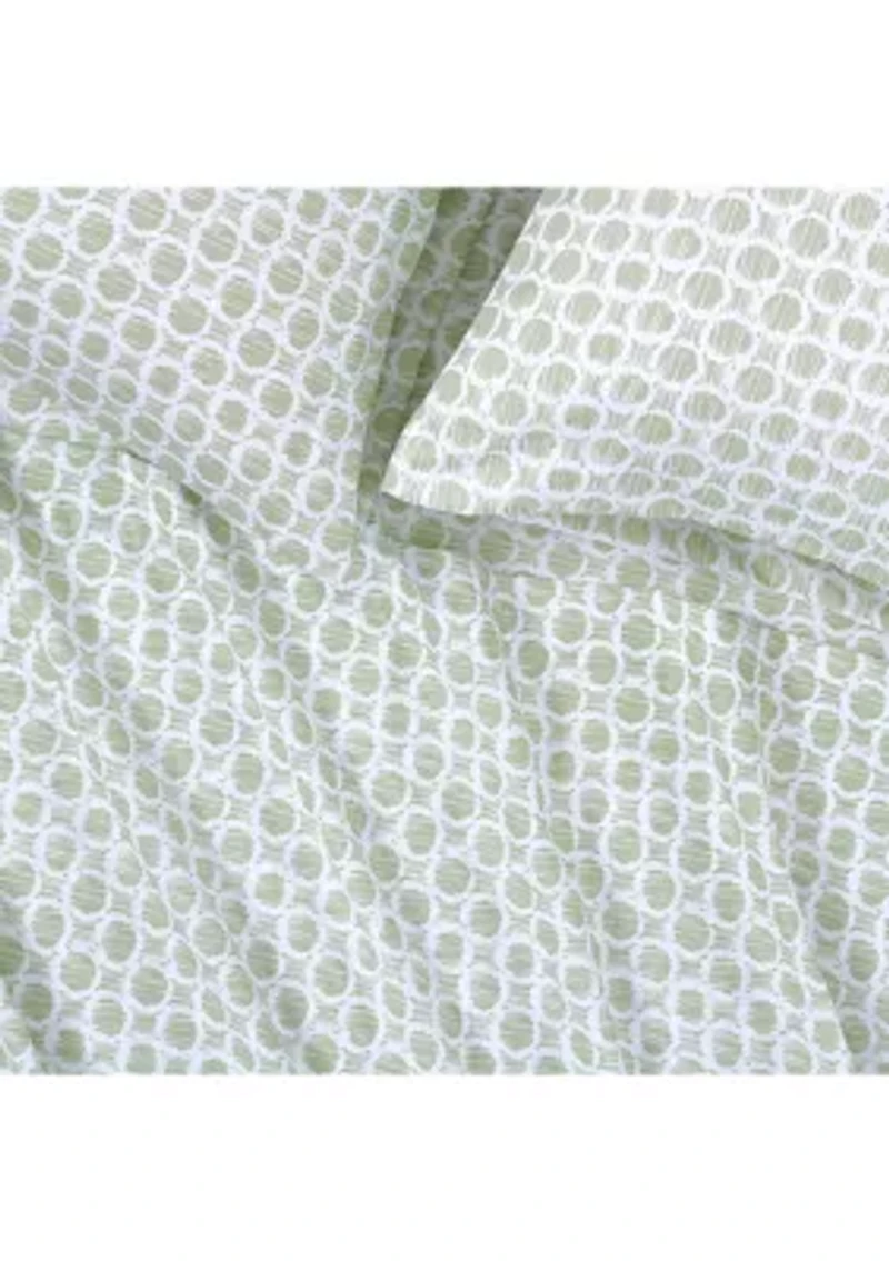 Green Brushed Circle 4 Piece Sheet Set