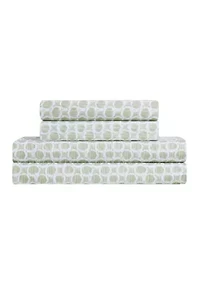 Green Brushed Circle 4 Piece Sheet Set