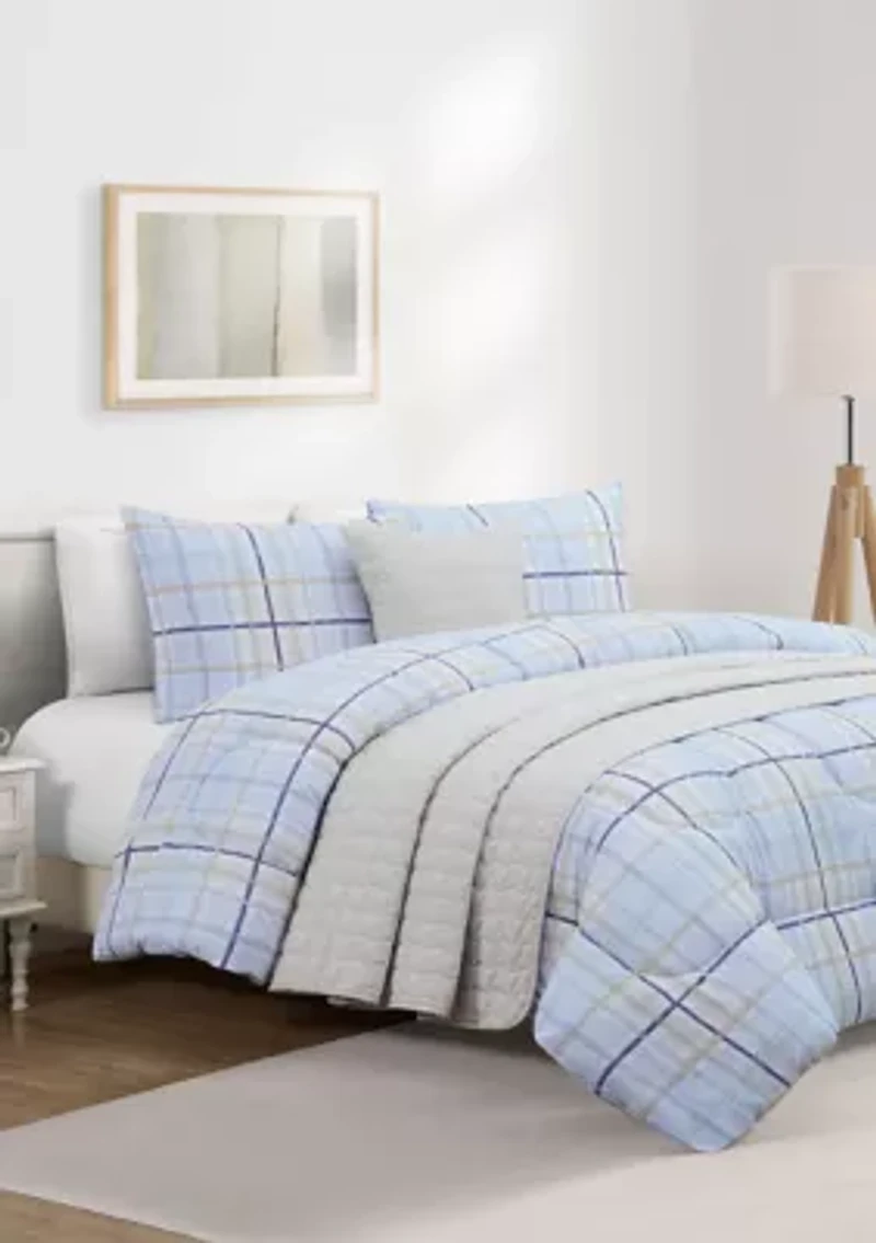 Clemson Plaid 5pc Comforter/Quilt Set