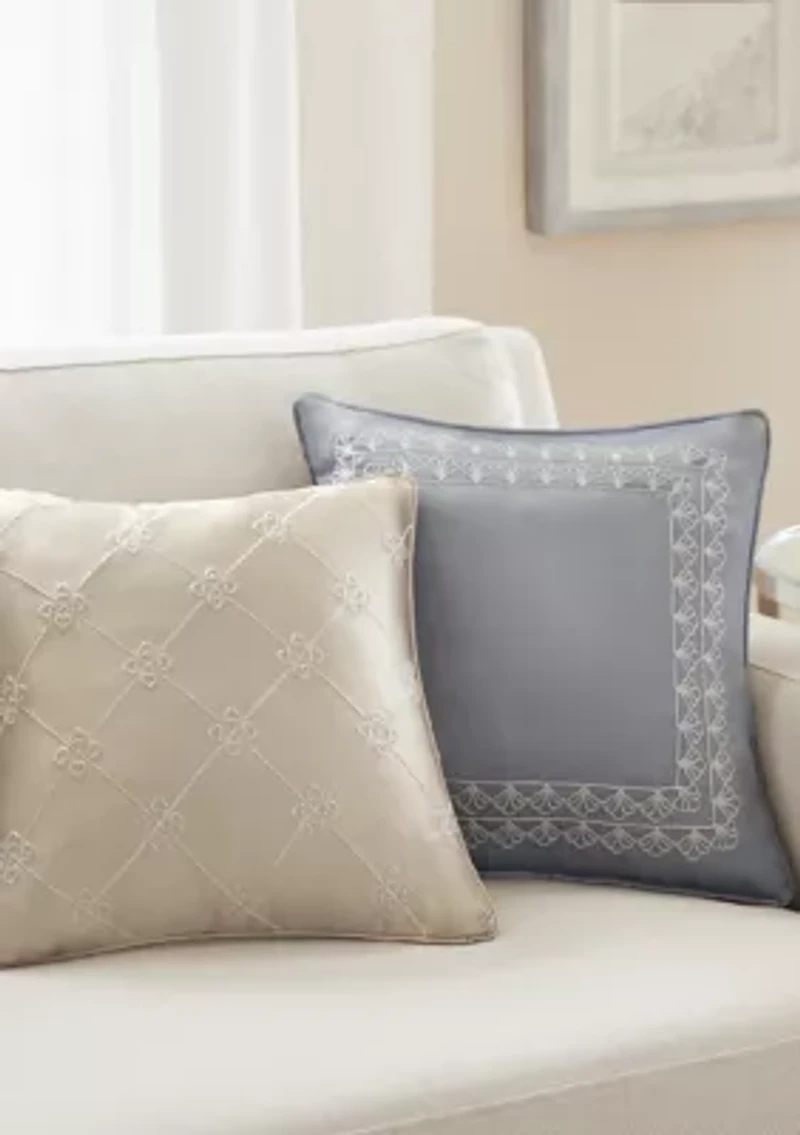 Square Embroidered Decorative Pillow