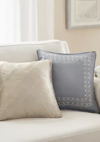 Square Embroidered Decorative Pillow