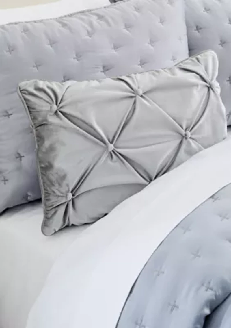 Tufted Velvet Oblong Pillow