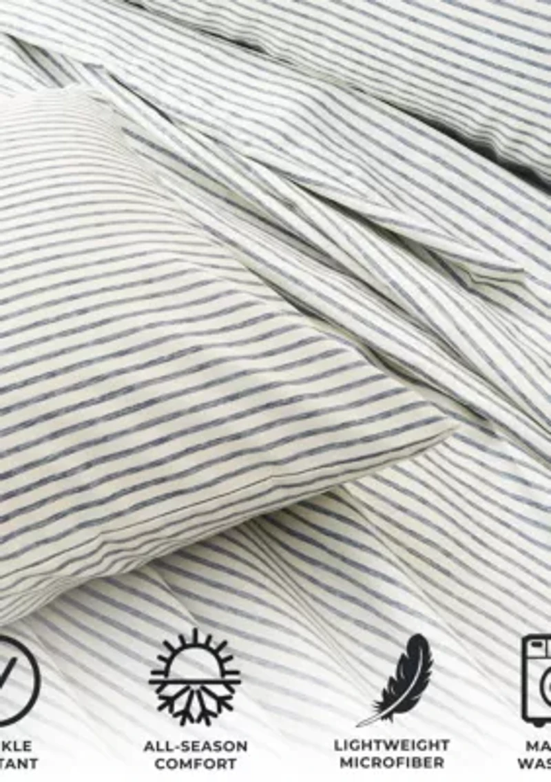 Striped Microfiber Sheet Set