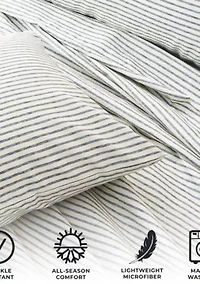 Striped Microfiber Sheet Set