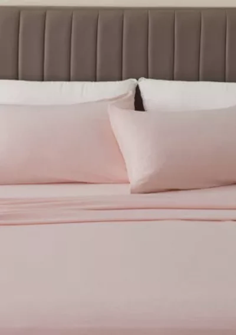 Heathered Melange T-shirt Jersey Knit Cotton Sheet Set