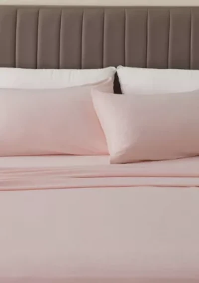 Heathered Melange T-shirt Jersey Knit Cotton Sheet Set