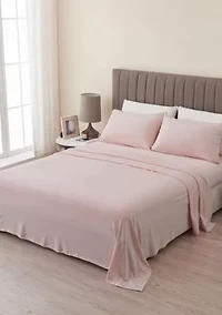 Heathered Melange T-shirt Jersey Knit Cotton Sheet Set