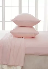 Heathered Melange T-shirt Jersey Knit Cotton Sheet Set