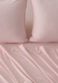 Heathered Melange T-shirt Jersey Knit Cotton Sheet Set