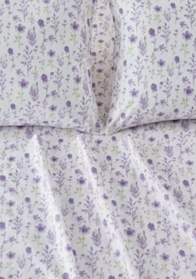 Floral Printed Microfiber Sheet Set