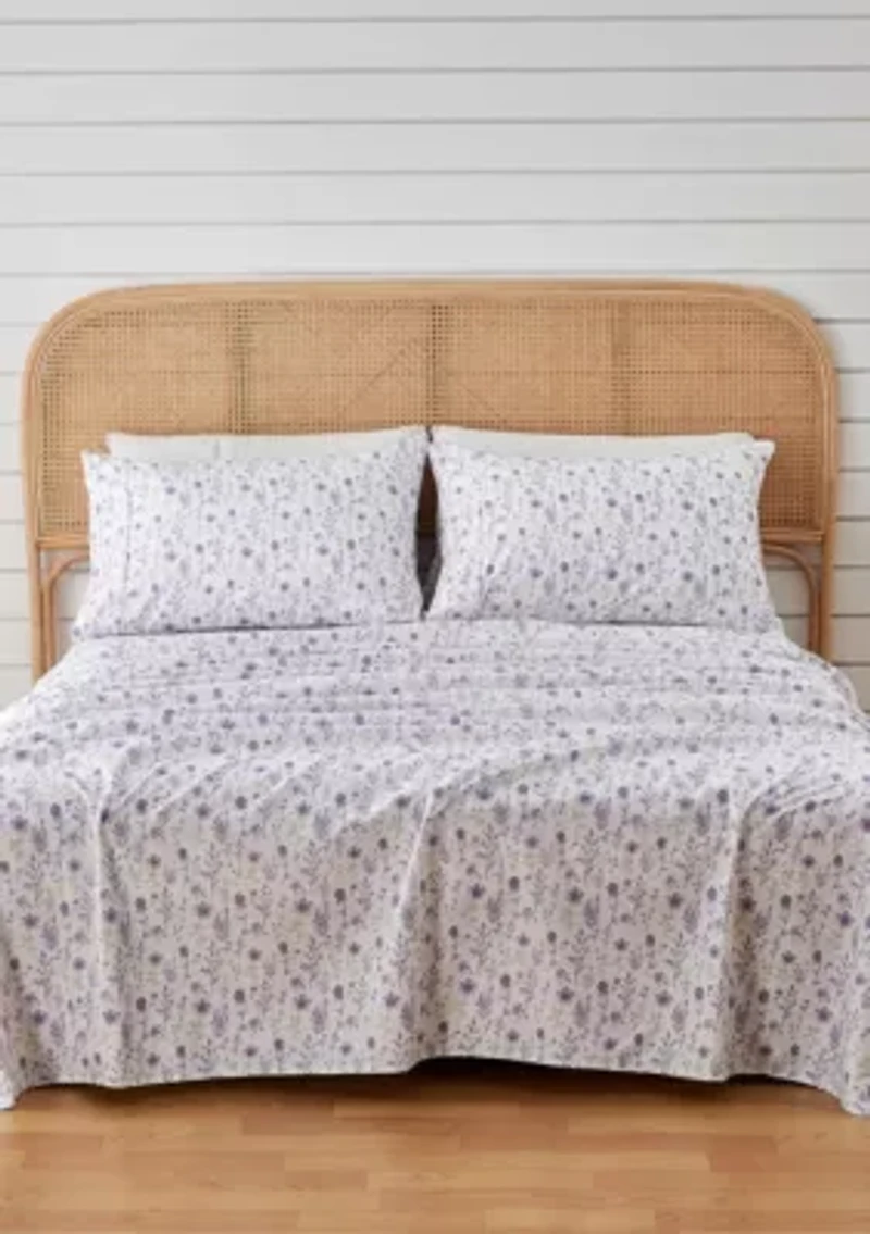 Floral Printed Microfiber Sheet Set