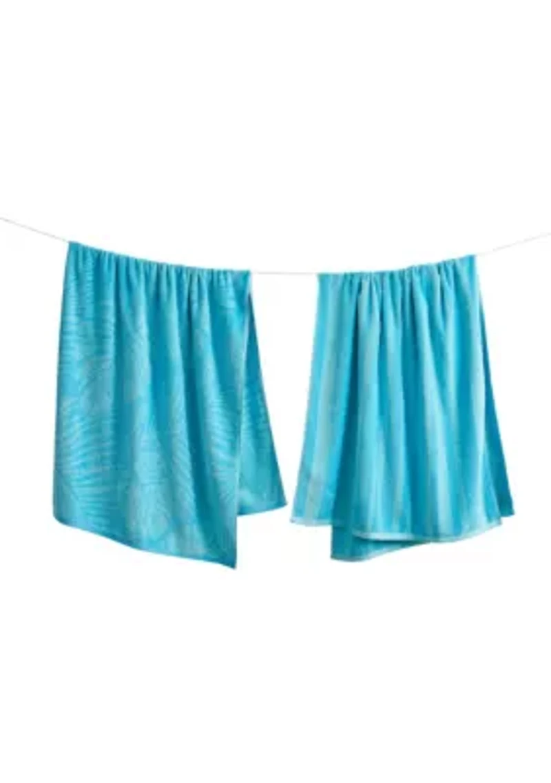 Cotton Printed Beach Towels, 2 Pack