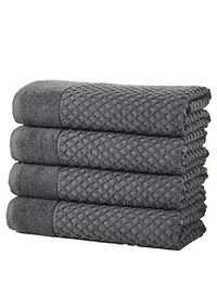 100% Cotton Waffle Diamond 4 Pack Bath Towels
