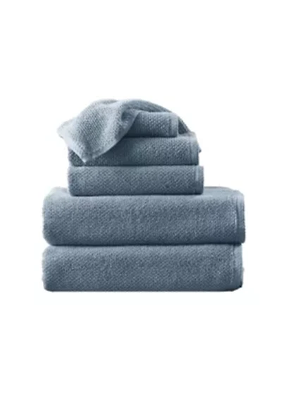 100% Cotton Textured 6-Piece Towel Set