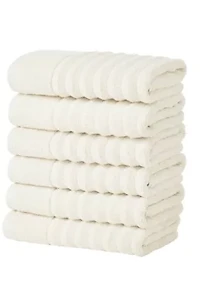 100% Cotton Ribbed 6 Pack Hand Towel
