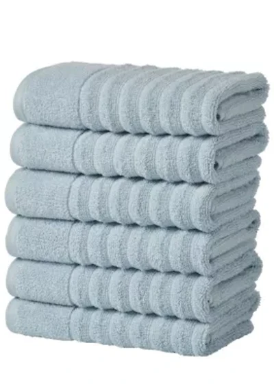 100% Cotton Ribbed 6 Pack Hand Towel