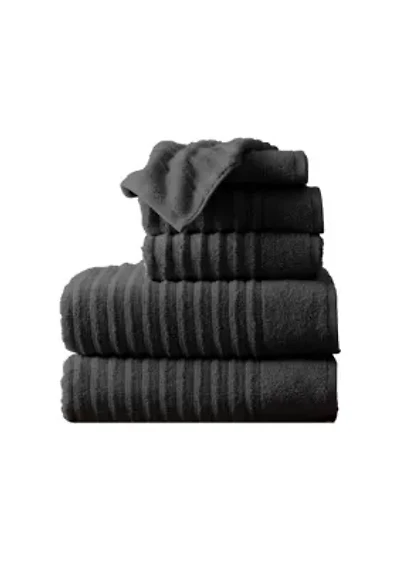 100% Cotton Ribbed 6-Piece Towel Set