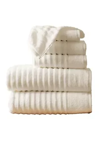 100% Cotton Ribbed 6-Piece Towel Set