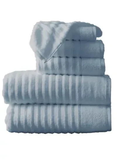 100% Cotton Ribbed 6-Piece Towel Set