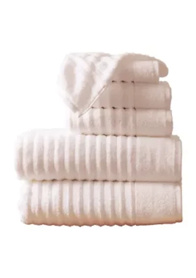100% Cotton Ribbed 6-Piece Towel Set