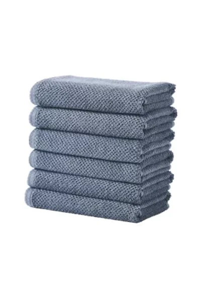 100% Cotton Textured 6 Pack Hand Towels