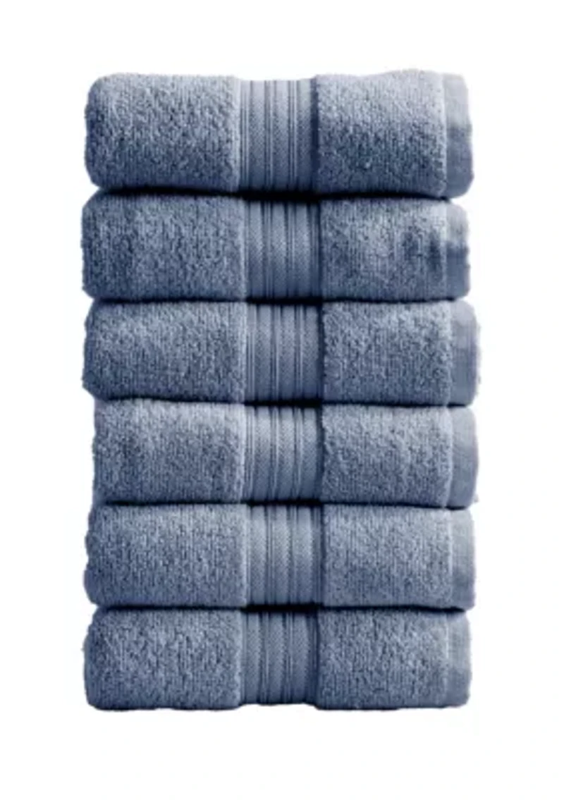 100% Cotton Terry 6 Pack Hand Towels