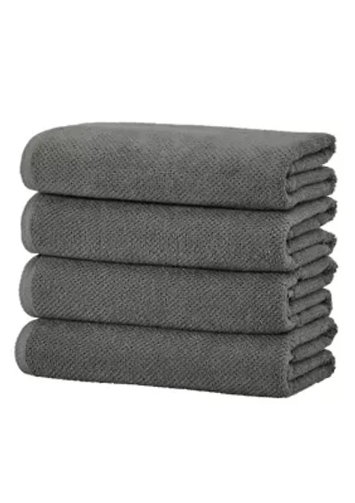100% Cotton Textured 4 Pack Bath Towels