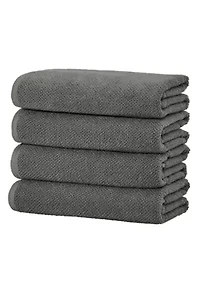 100% Cotton Textured 4 Pack Bath Towels
