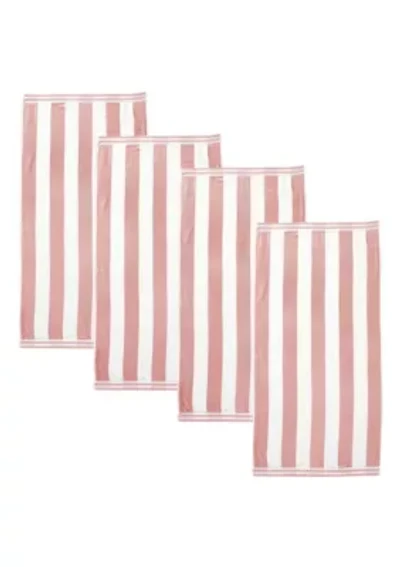100% Cotton Cabana Beach Towel, 4 Pack