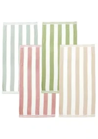100% Cotton Cabana Beach Towel, 4 Pack