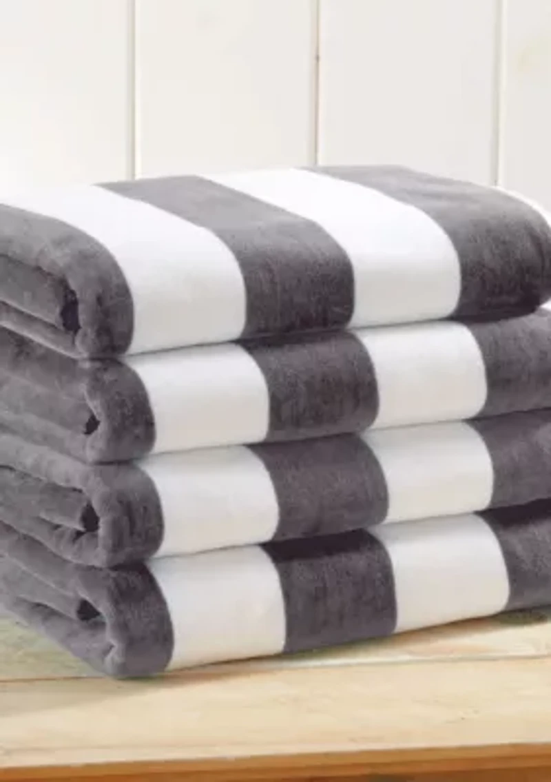 Cotton Cabana Oversized Beach Towels, 4 Pack