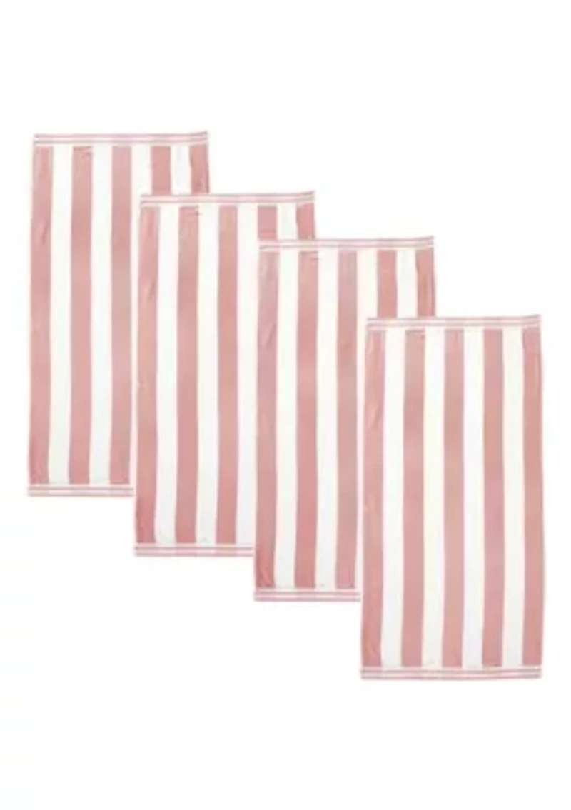 100% Cotton Cabana Oversized Beach Towel 4 Pack