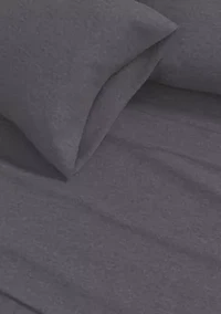 Cotton Blend Double-Brushed Heathered Flannel Bed Sheet Set