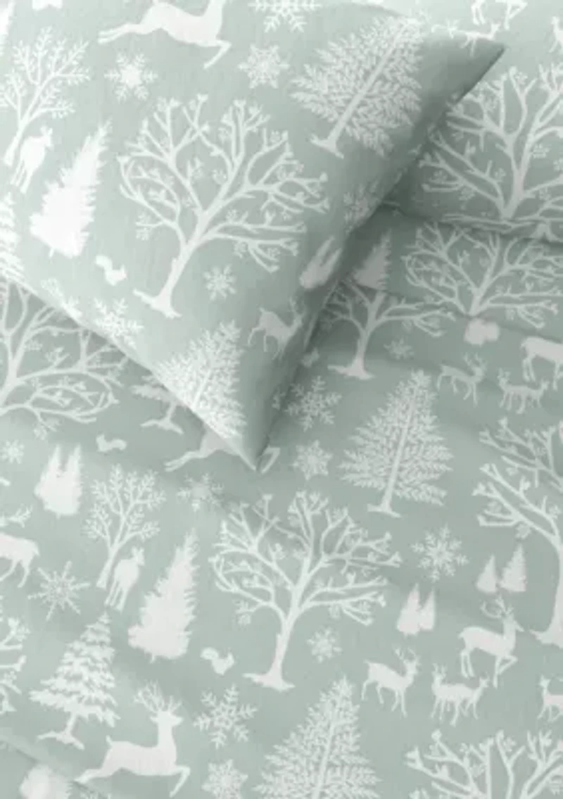 Winter Turkish Cotton Double-Brushed Flannel Bed Sheet Set