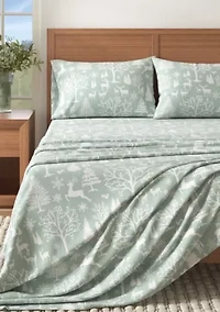 Winter Turkish Cotton Double-Brushed Flannel Bed Sheet Set