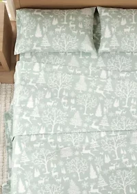Winter Turkish Cotton Double-Brushed Flannel Bed Sheet Set