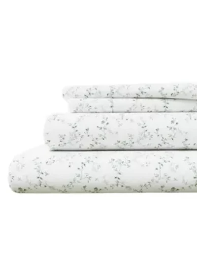 Turkish Cotton Double-Brushed Winter Floral Flannel Bed Sheet Set