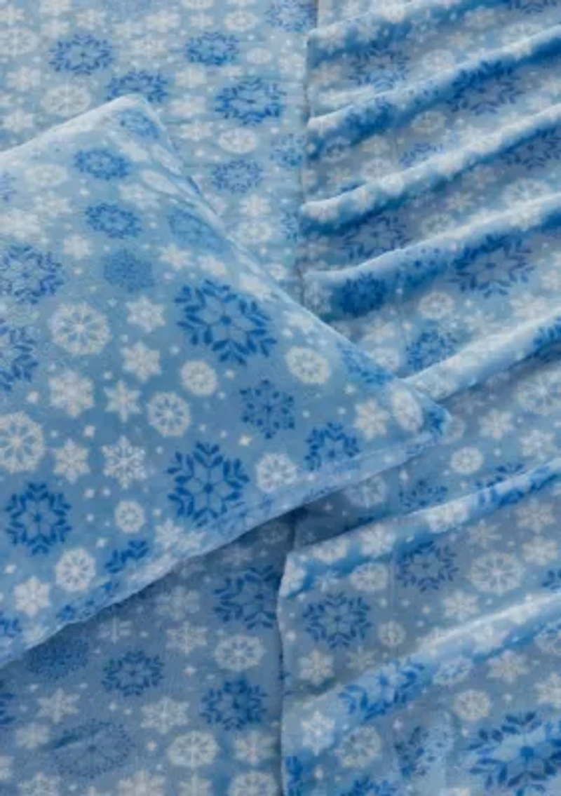 Ultra Soft & Cozy Velvet Plush Printed Fleece Sheet Set