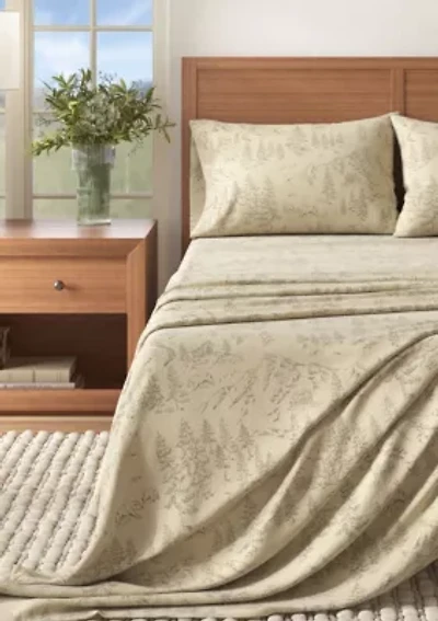 Turkish Cotton Double-Brushed Lodge Printed Flannel Bed Sheet Set
