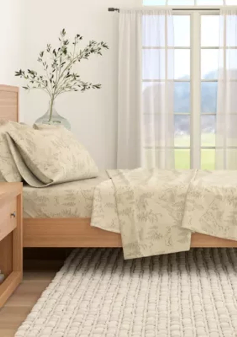 Turkish Cotton Double-Brushed Lodge Printed Flannel Bed Sheet Set