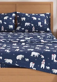 Turkish Cotton Double-Brushed Lodge Flannel Bed Sheet Set
