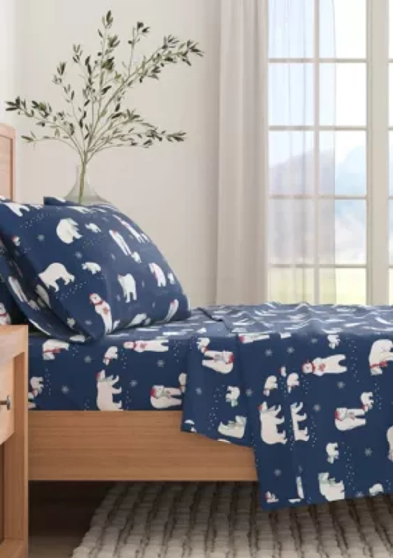 Turkish Cotton Double-Brushed Lodge Flannel Bed Sheet Set