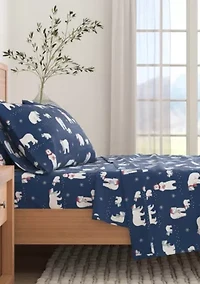 Turkish Cotton Double-Brushed Lodge Flannel Bed Sheet Set