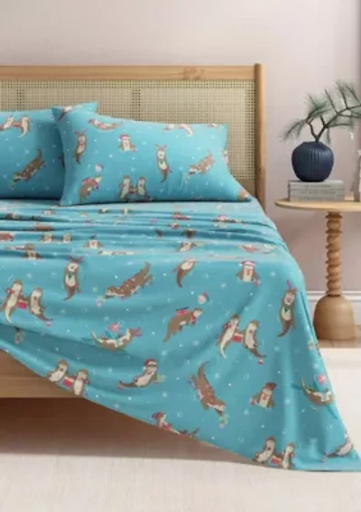 Turkish Cotton Christmas Flannel Bed Sheet Set