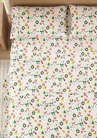 Turkish Cotton Christmas Flannel Bed Sheet Set