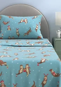 Turkish Cotton Christmas Flannel Bed Sheet Set