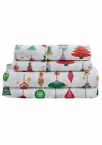 Holiday-Theme Brushed Microfiber Sheet Set