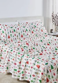 Holiday-Theme Brushed Microfiber Sheet Set