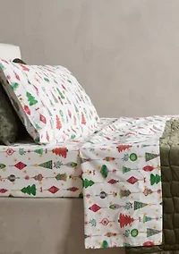 Holiday-Theme Brushed Microfiber Sheet Set